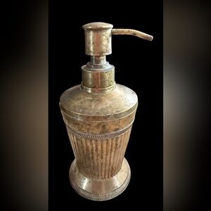 Solid Brass Soap Dispenser Free Standing 7” Tall Vintage